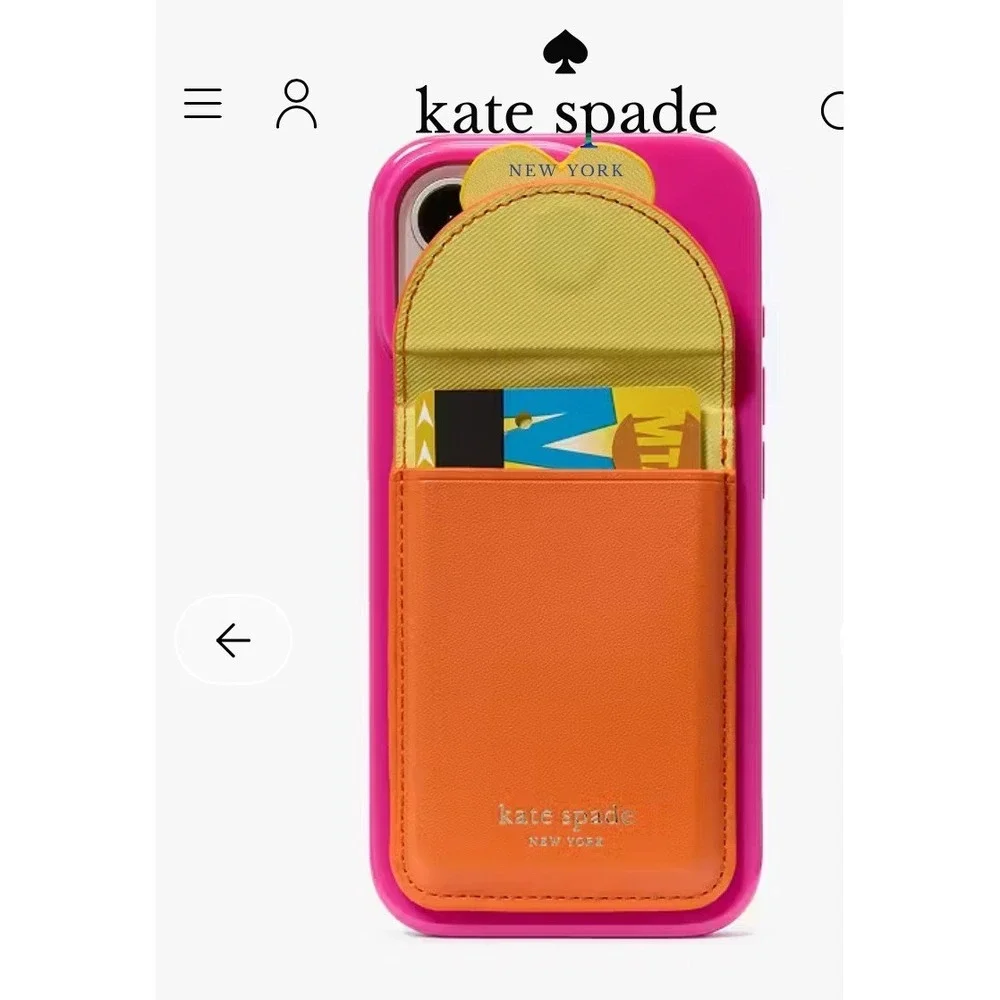 Kate Spade Pink Multi iphone 16 Flower Phone Case St Cardholder KK847 NIP
